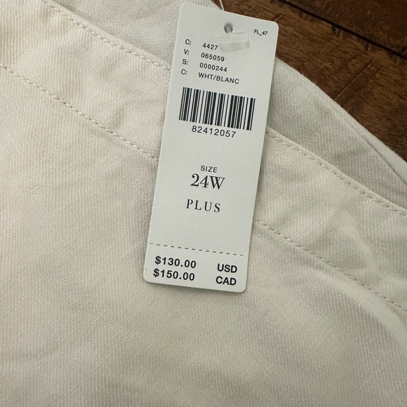Plus-Sized (24W) Anthropologie Maeve Cream Pants NWT - Picture 2 of 6